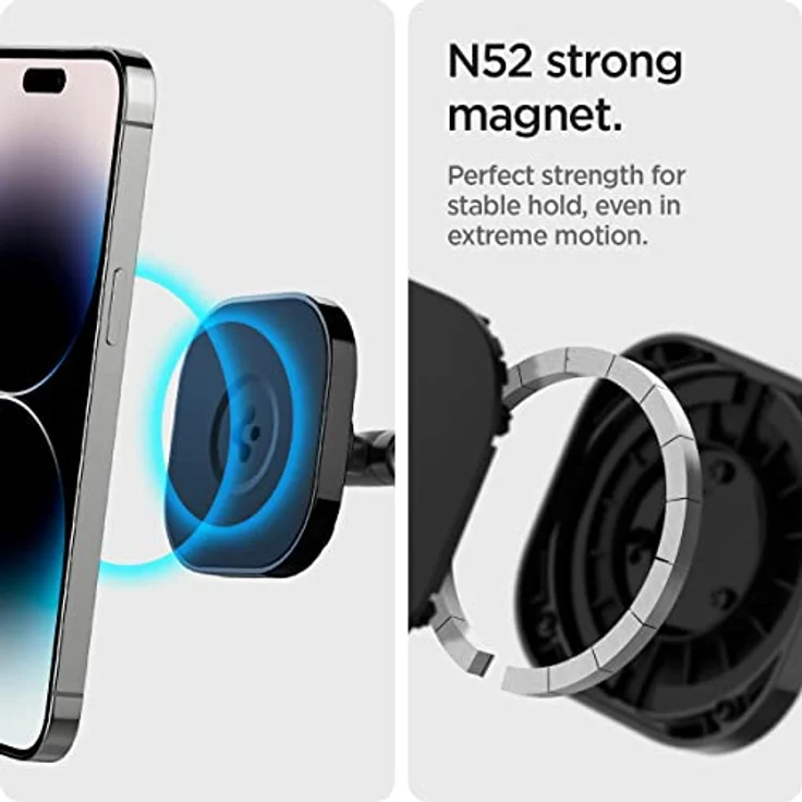 Spigen Autohalterung ITS35-3 OneTap, Magnetische Magsafe Windschutzscheibe & Armaturenbrett Halterung, Schwarz – Bild 6