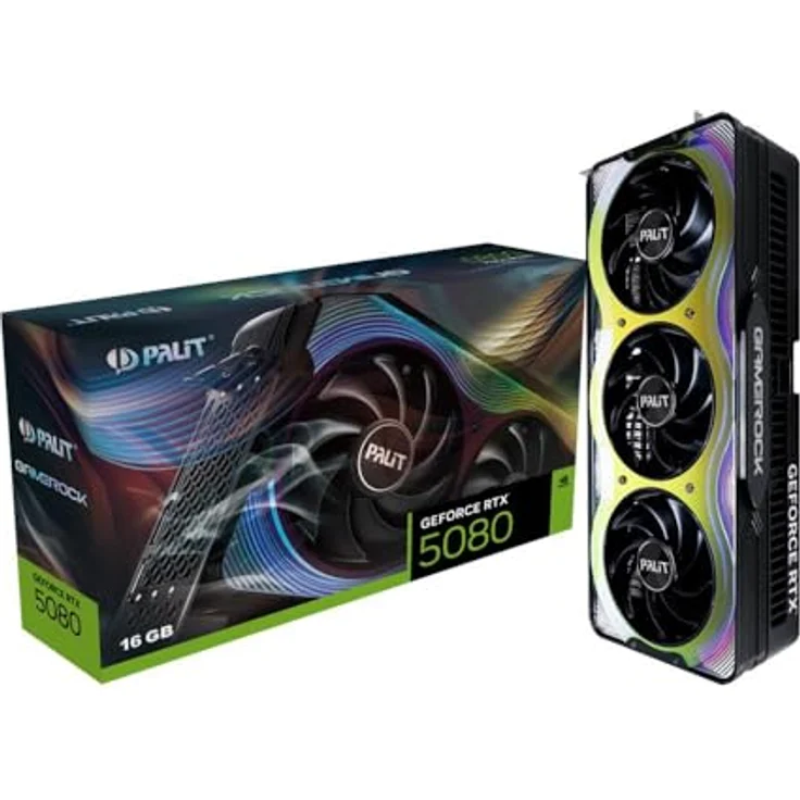 Palit 5080 16GB GAMEROCK Grafikkarte mit NVIDIA GeForce RTX 5080 und dedizierten Ray Tracing Cores – Bild 1