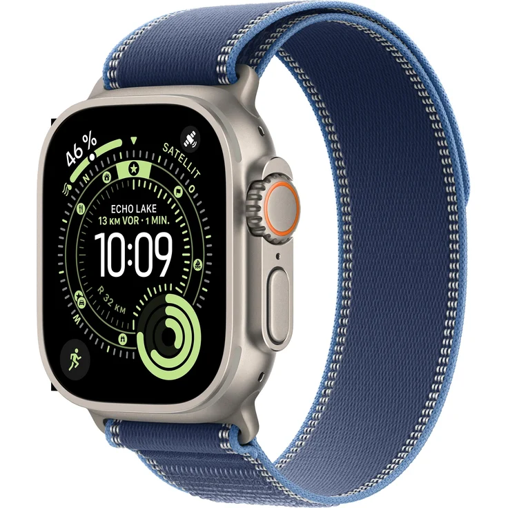Apple Watch Ultra 3 (49 mm, 5G), Smartwatch mit Dual-Frequenz GPS, Saphirglas, wasserdicht bis 100 m, bis zu 72 Stunden Batterielaufzeit