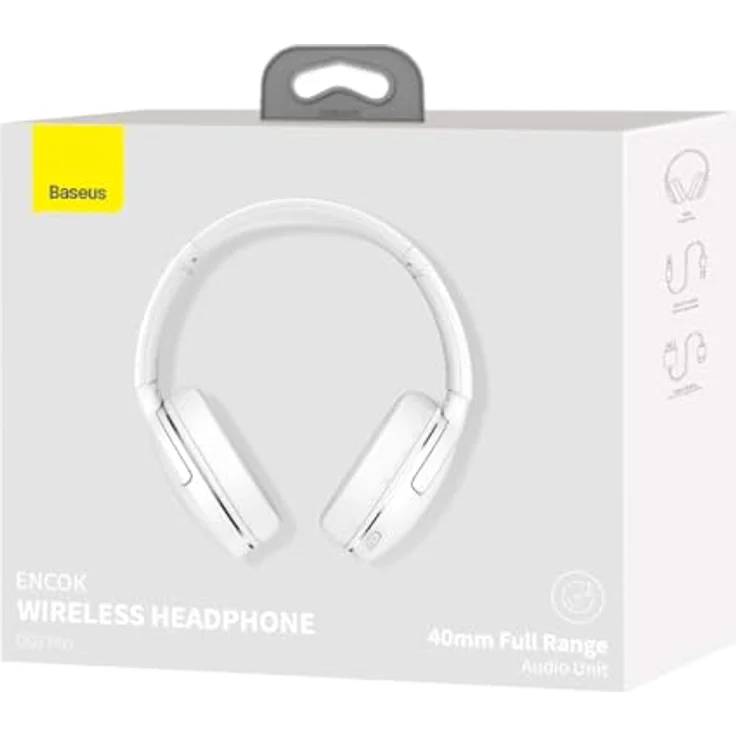 Baseus Encok D02 Pro, Over-Ear-Kopfhörer mit Bluetooth 5.0, kabellos, weiß – Bild 10