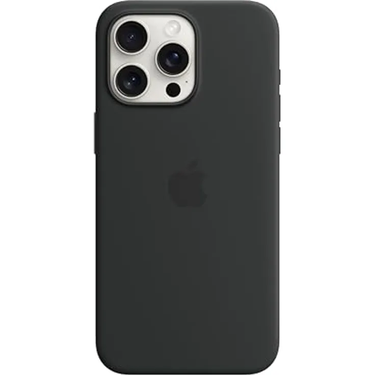 Apple iPhone 15 Pro Max Silikon Case mit MagSafe – Schwarz ​​​​​​​