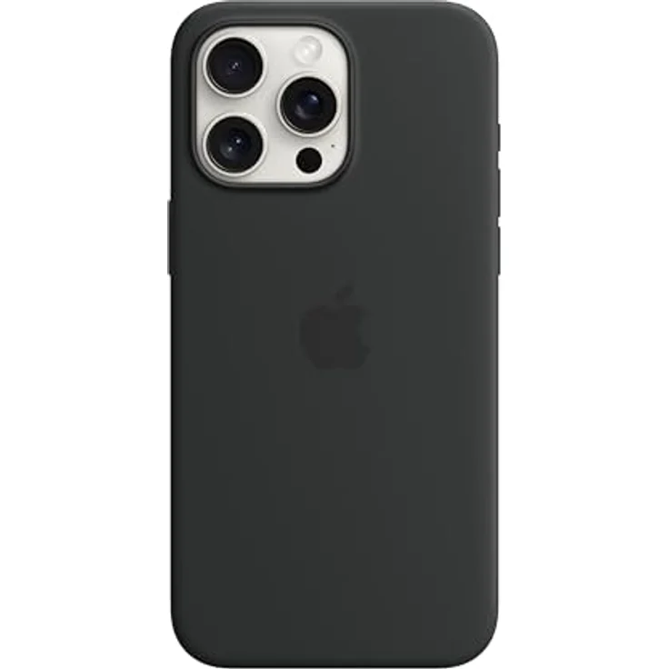 Apple iPhone 15 Pro Max Silikon Case mit MagSafe – Schwarz ​​​​​​​ – Bild 1