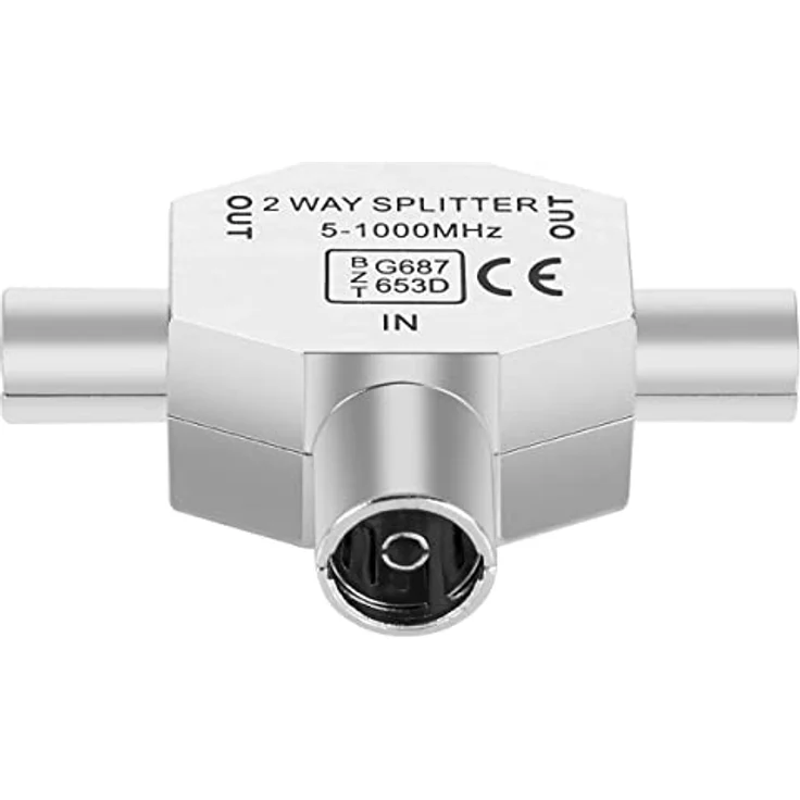 Poppstar 1007771 Antennenverteiler, Koax Adapter, Kupplung, 2x Stecker, zwei TV-Geräte anschließen – Bild 3