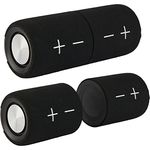 INTEMPO EE7452BLKSTKEU7 Set of 2 TWS Wireless Speakers - Bluetooth Speakers with Magnetic Design, Wireless Range up to 25m, Built-In Rechargeable Battery, Up to 6 Hours Play Time, Fabric Finish