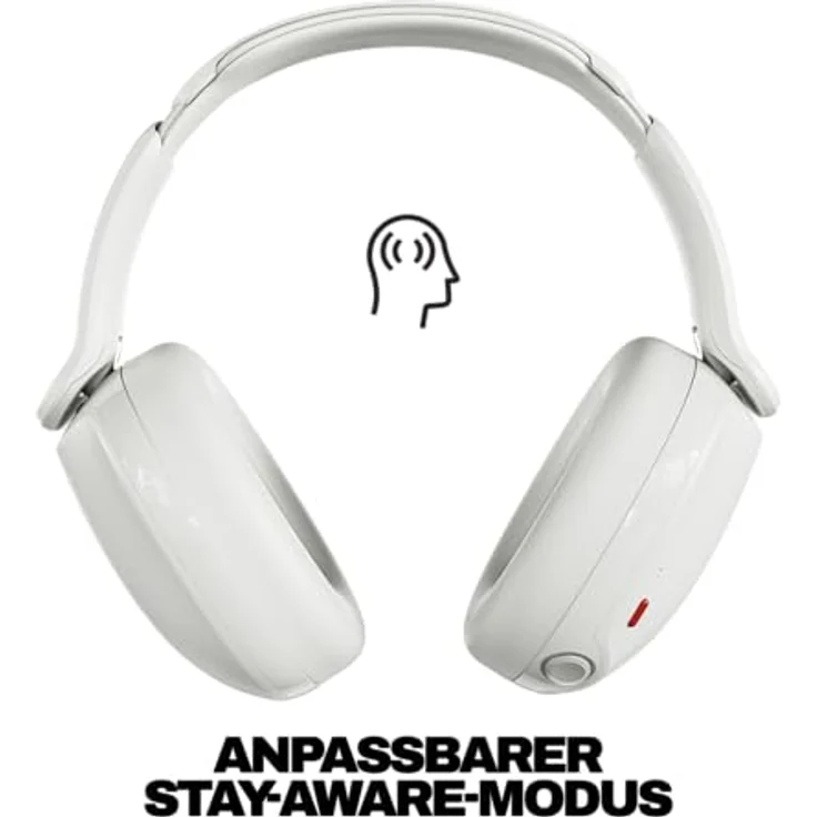 Skullcandy Hesh 360 Wireless Over-Ear Bluetooth Kopfhörer, bis zu 100 Stunden Akkulaufzeit, Noise Isolating, flach zusammenklappbares Design, Mikrofon für iPhone und Android - Bone – Bild 3
