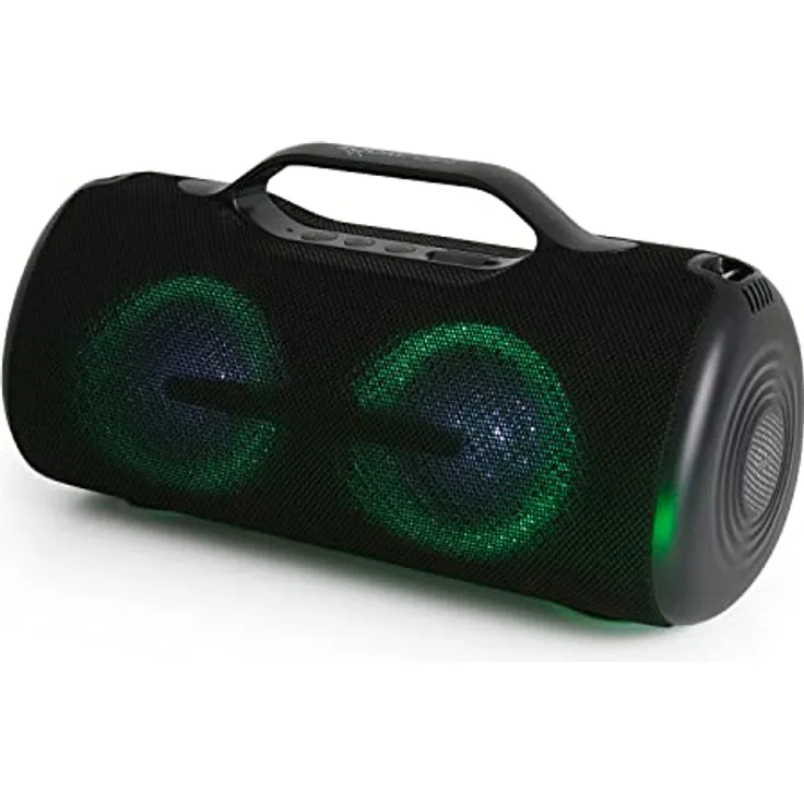 Boompods Rhythm 60 Watt Bluetooth Lautsprecher groß, tragbare kabellose Musikbox Bluetooth, IPX5 wasserdicht, Party Lautsprecher für Reisen, Auto oder Badezimmer, 10 Lichtmodi, Dual Pairing, Schwarz