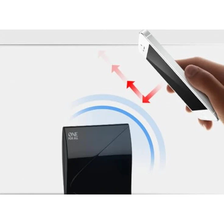 One For All DVB-T-DVB-T2 Indoor-Zimmerantenne - HD-HDTV Fernseher TV Antenne mit Verstärker - 0-15 km Reichweite ? 1.5 meter Koaxialkabel - UHF-VHF - Schwarz - SV9323 – Bild 6