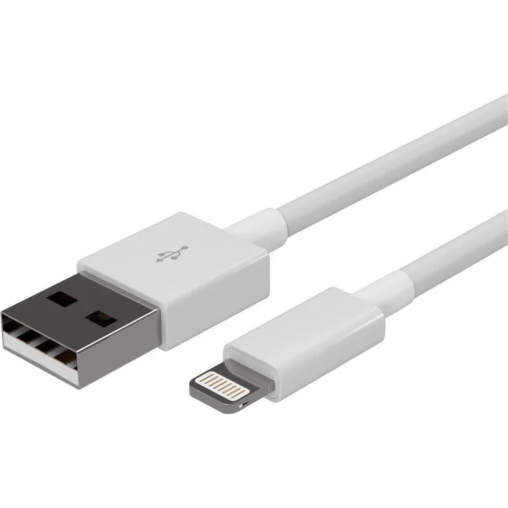 S/CONN maximum connectivity Flexline-USB Lade-Sync Kabel, USB A auf 8-Pin, 2.0, 2m, weiß, 480 Mbit/s, ABS