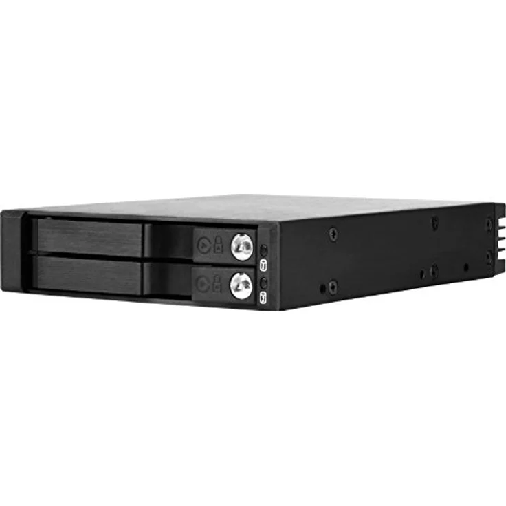 SilverStone SST-FS202B - trägerloser 3,5''Aluminium Hot Swap-Festplatten-Wechselrahmen für 2 x 2,5'' SAS-SATA-HDDs oder SSDs mit Metallschloss an jeder Einschubtür und Statusanzeige-LEDs, schwarz – Bild 14