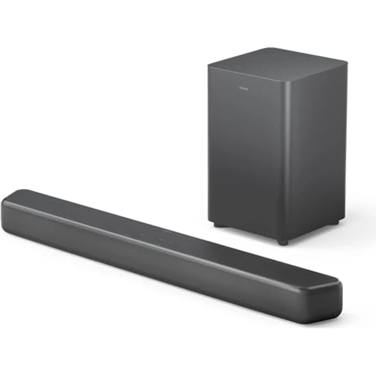 Philips TAB5309 Soundbar 2.1 mit drahtlosem Subwoofer - 2,1 Kanal 240W, DTS Virtual X, Bluetooth 5.4, HDMI ARC, optische Verbindung und USB-Konnektivität - Dunkelgrau – Bild 1