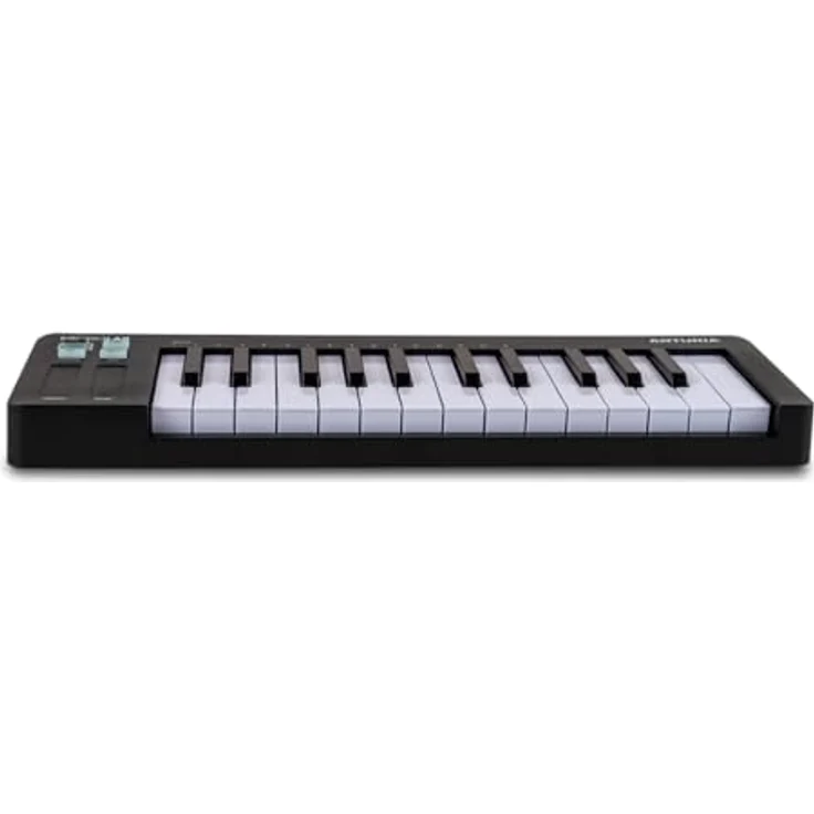 Arturia MicroLab mk3, kompaktes MIDI-Controller-Keyboard mit 25 anschlagsdynamischen Tasten, Dual Touch Strips, Akkordmodus und Sustain-Pedal-Input – Schwarz – Bild 5