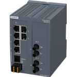 Siemens SCALANCE XB206-2, Netzwerk Switch mit 8 Ports, Managed Layer 2 Box Switch, rot