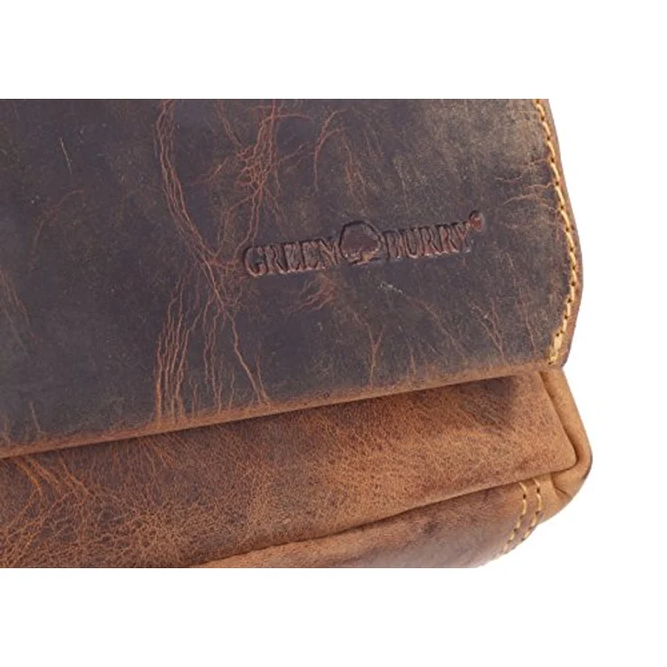 Greenburry Vintage Messenger Umhängetasche, 100% Leder, 33 cm, braun – Bild 7