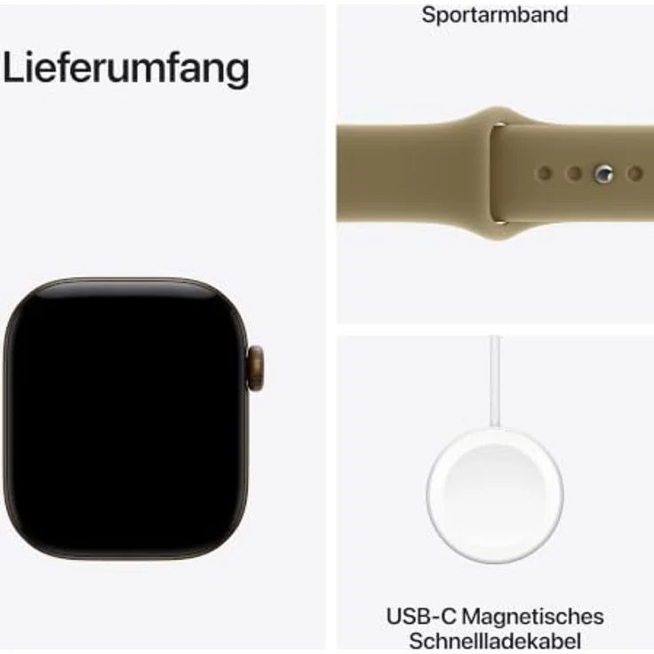 Apple Watch Series 12 Cellular 42mm, Dunkelbronze Aluminium Case, Oliv Sport Band, Gesundheits- und Fitness-Tracker, 15 Minuten Schnellladen – Bild 7