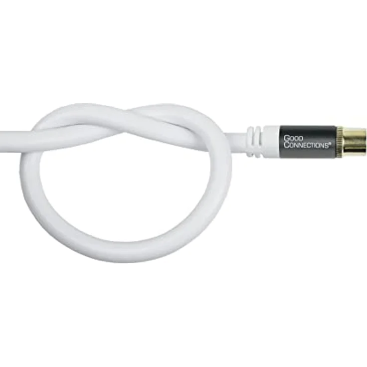 Good Connections GC-M2041 SmartFLEX TV Antennenkabel, 1 m, IEC/Koax Stecker an Buchse, 4-fach geschirmt/120dB/75 Ohm, vergoldete Anschlüsse Weiß – Bild 3