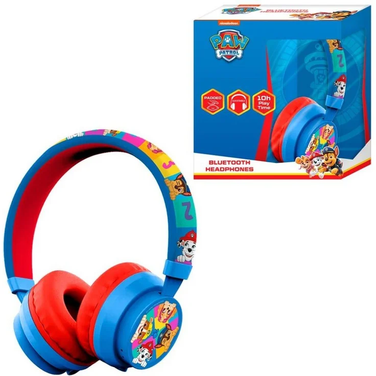 Kids Euroswan Paw Patrol Bluetooth Kopfhörer mit kindersicherer Lautstärke, Kinder-Kopfhörer in tollem Design, blau – Bild 1