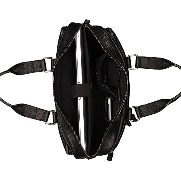 Burkely Antique Avery (15.60"), Notebooktasche, Schwarz - Luxuriöse Laptop-Tasche aus Pull-Up-Leder mit gepolstertem Laptopfach – Bild 3