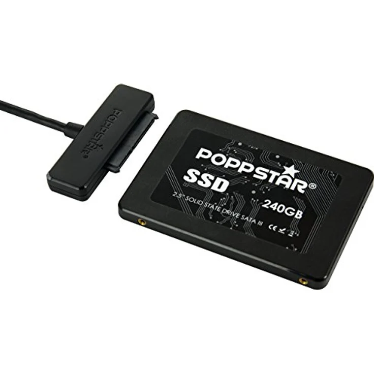 Poppstar Festplatten-Adapter (USB 3.1 Gen 2 Typ C) Sata USB Kabel für externe Festplatten (SSD, HDD, 2,5 u. 3,5 Zoll), bis zu 10 Gb-s, UASP Support, 1m Kabellänge (Netzteil Optional) (1008197) – Bild 5