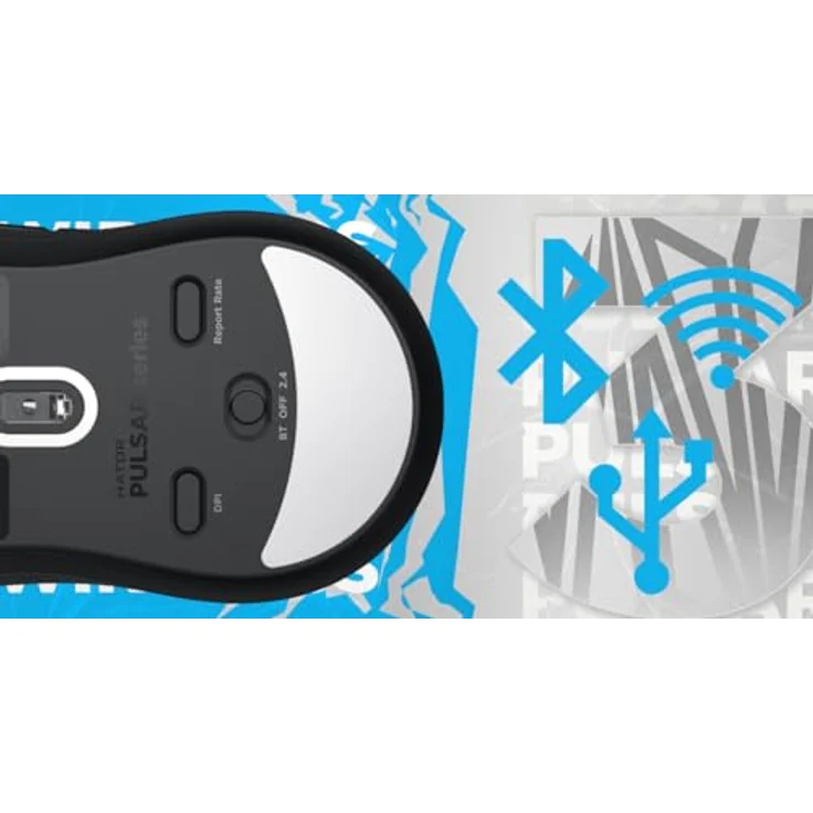 Hator Pulsar 3 Wireless (Kabellos), Maus, Schwarz – Bild 8