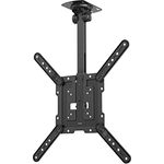 Hama TV Deckenhalterung, schwenkbar, höhenverstellbar (auch für Dachschrägen, TV Halterung 32-65 Zoll, VESA 75x75 bis VESA 400x400, bis 40kg, mit fischer-Dübeln) schwarz