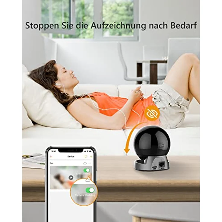 Imou überwachungskamera innen WLAN IP Kamera 360° Bewegungsverfolgung & Personenerkennung Nachtsicht 10m Alexa kompatibel 4MP-Auflösung 2-Wege-Audio 2,4GHZ Rex 4MP – Bild 4