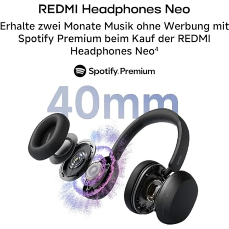 XIAOMI Redmi Headphones Neo, Over-ear Bluetooth Kopfhörer mit klarer Klangqualität, Sand White – Bild 3