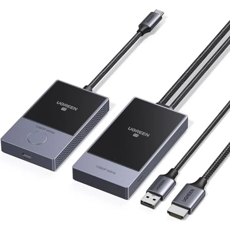 UGREEN Wireless USB-C Transmitter und Receiver, 1080P@60Hz, 5G WLAN, 50m Reichweite, PD 60W, Plug & Play, kompakt – Bild 1
