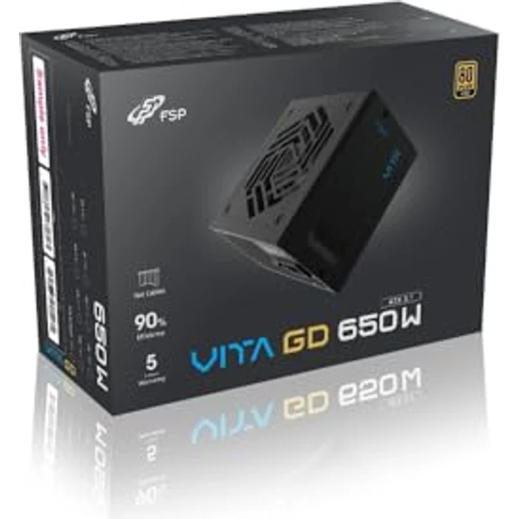 Fortron FSP VITA GD 650W, PC-Netzteil, 80 PLUS® Gold-Zertifizierung, modulares Design – Bild 10
