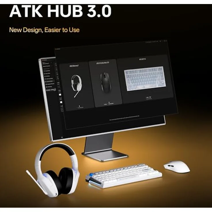 ATK X1 Gaming-Maus, kabellos mit PAW3950 Ultra Sensor, 8K Hz Polling Rate, 54 g leicht, weiß – Bild 9