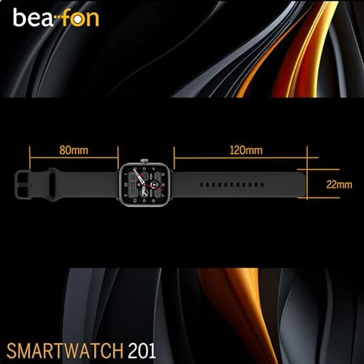 Beafon Watch 201, Black Silver Smartwatch mit Telefon-Funktion und Schrittzähler – Bild 6