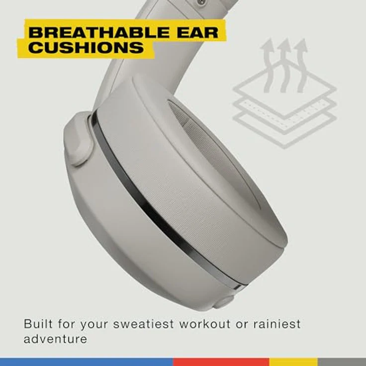 Skullcandy Crusher 540 Active, kabelloser Bluetooth-Kopfhörer mit multisensorischem Bass, schallisolierender Over-Ear-Passform, schweiß- und wasserresistent, 40 Stunden Akkulaufzeit - Concrete – Bild 5