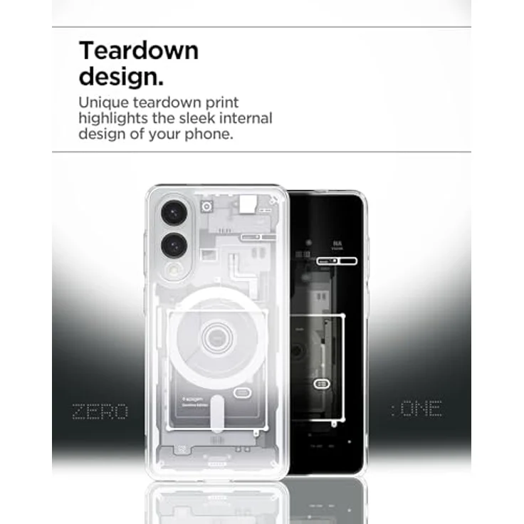 Spigen Ultra Hybrid MagFit Hülle für Samsung Galaxy S25 Edge, Kompatibel mit MagSafe, Zero One White, PC Platte und TPU-Rahmen, Eckschutz durch Air Cushion Technologie – Bild 4