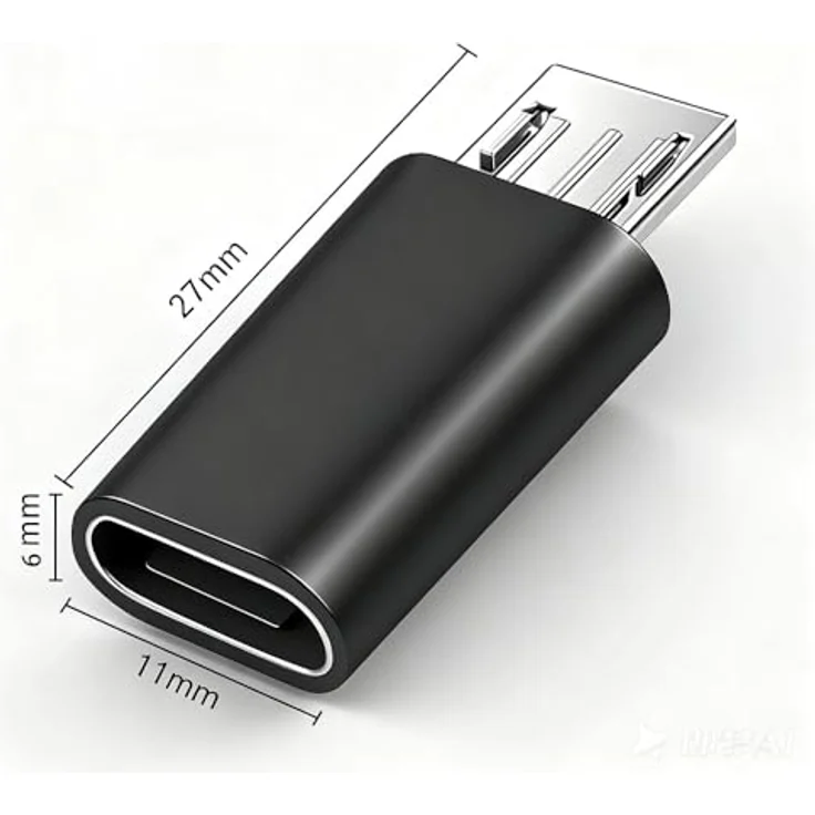 JBSTK USB-C auf Micro USB Adapter, 3 Stück, Schnellladung bis QC 3.0, Schwarz – Bild 2
