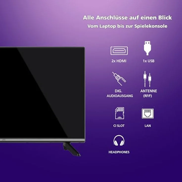 JVC LT-32VH7555, 32 Zoll Smart TV Powered by TiVo, HD-Ready, HDR, Triple-Tuner, LED Fernseher – Bild 4