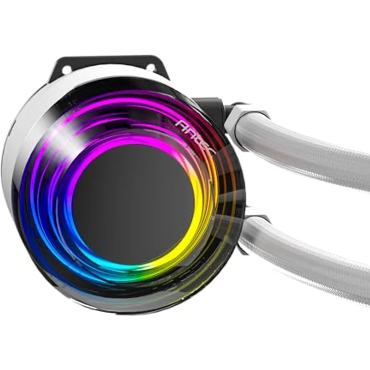 Antec Wasserkühlung AIO Vortex Lum+RGB 360mm Weiß - hängender Spiralpumpenkopf, 360-mm-Aluminiumradiator, PWM ARGB-Lüfter, breite Kompatibilität – Bild 5