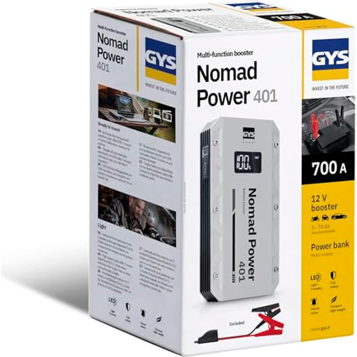 GYS LITHIUM-BOOSTER NOMAD POWER 401 087316, Schnellstartsystem, leicht und kompakt (320 g) für unterwegs – Bild 8