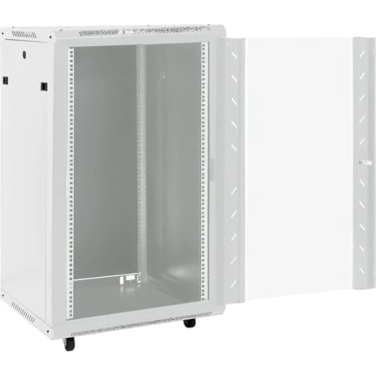 vidaXL 18U Netzwerkschrank, Serverschrank abschließbar mit Rollen, freistehend, 19" IP20, abnehmbare Seitenteile – Bild 5