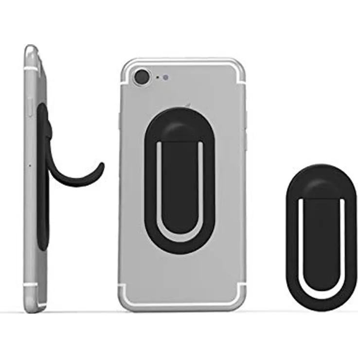 2GO Clip it, Smartphone Fingerhalter Clip mit 3M-Sticker, vielseitig als Handgriff, Tischständer und Kfz-Halterung