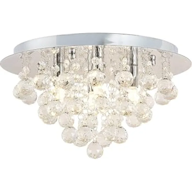 Lindby Deckenlampe 'Antonino' in Chrom aus Kristall (4 flammig, G9) - Wohnzimmerleuchte in stilvollem Design