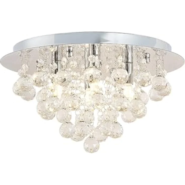 Lindby Deckenlampe 'Antonino' in Chrom aus Kristall (4 flammig, G9) - Wohnzimmerleuchte in stilvollem Design – Bild 1