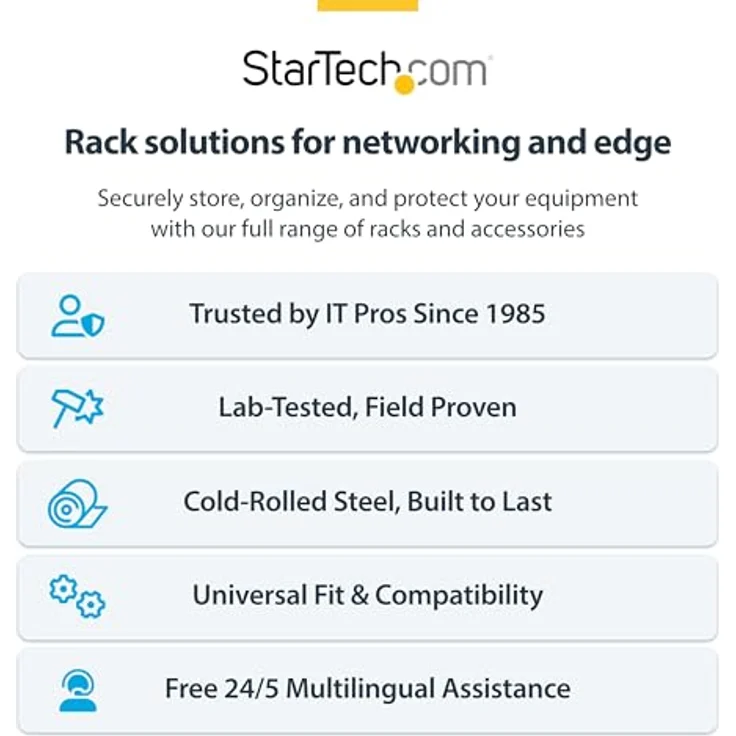 StarTech com Support de Réseau Mural 2U - 14In. Profondeur (profil bas) - Support pour Panneau de Br, Serverschrank, Schwarz – Bild 9