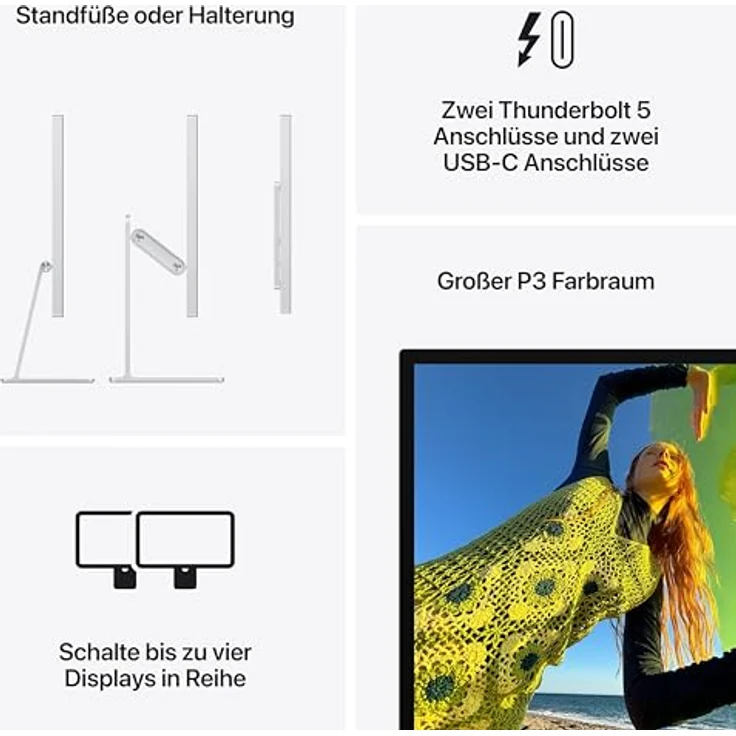 Apple Studio Display 27", 5K Retina, Nanotexturglas, neigungsverstellbarer Standfuß, Thunderbolt 5 – Bild 5