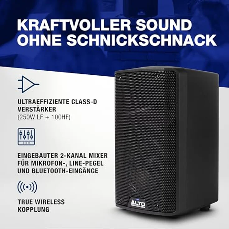 Alto Professional TX 410, Aktiver Standlautsprecher mit 350 W Class-D-Verstärker, Bluetooth und 10-Zoll Tieftöner – Bild 4