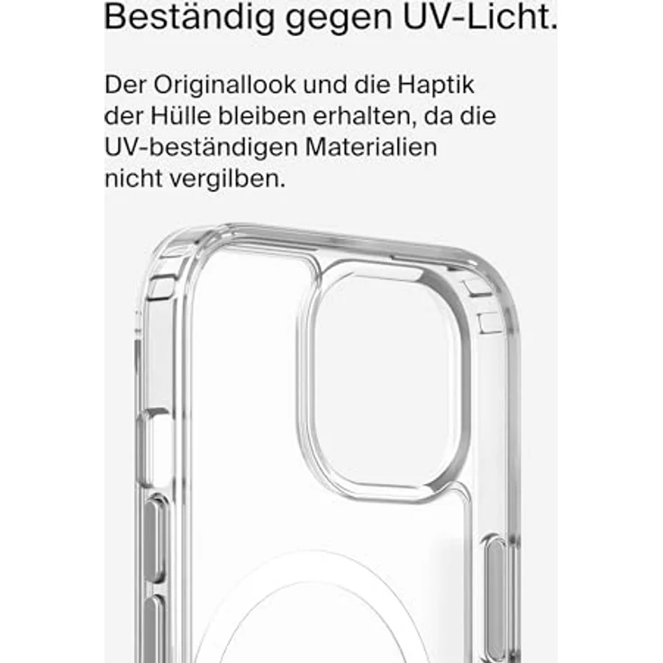 Belkin SheerForce antimikrobielle, mit MagSafe kompatible Handyhülle für iPhone 15, durchsichtige iPhone 15 Hülle mit integrierten Magneten und erhöhten Rändern zum Schutz des Displays und der Kamera – Bild 5