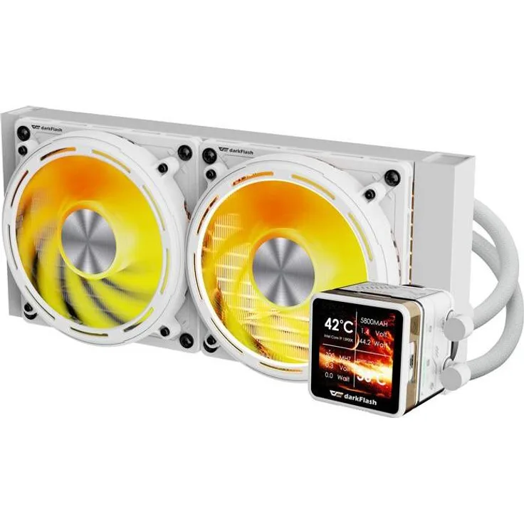 Darkflash Tech DarkFlash DE240 White, CPU Wasserkühler mit effizienter Wasserkühlung, Weiß