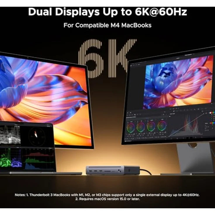 UGREEN Maxidok Thunderbolt 5 Docking Station, 10-in-1 TBT5 Dock, 120Gbps Datentransfer, Single 8K/Dual 6K@60Hz Display, 100W Aufladen, Gigabit Ethernet für MacBooks und Windows-Laptops – Bild 5