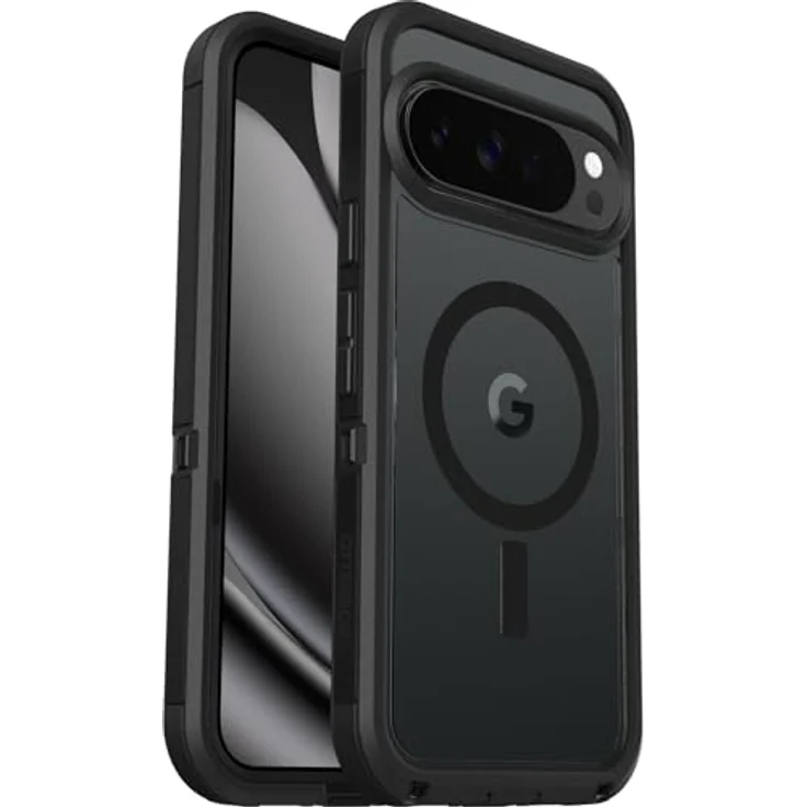 OtterBox Defender Pro XT Clear Magnets für Google Pixel 10 Pro XL, robuste Smartphone-Hülle in Schwarz und Transparent, Fallsicherheit bis 1,22 m – Bild 1