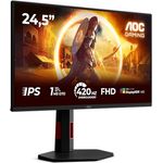 AOC Gaming 25G4KUR, 25 Zoll Full HD Monitor mit 400Hz, 1ms Reaktionszeit, G-Sync, HDR400, schwarz-rot