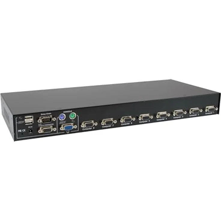 LevelOne KVM-3208 KVM Switch, Schwarz, USB/PS/2 Anschlüsse, 2048 x 1536 Pixel Auflösung, 1U Rack-Kapazität – Bild 2