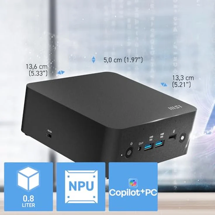 MSI Cubi NUC AI+ 00B20611-030, Mini-PC mit Intel Core Ultra 7, 32 GB RAM, 1024 GB SSD, Intel Arc 140V, Windows 11 Pro – Bild 5